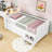 Twin Wooden Four Drawers Bed with LED Lights-650366393