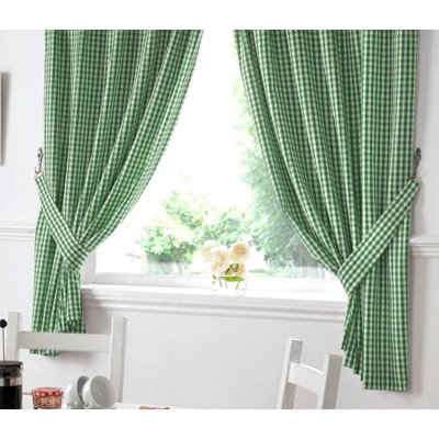 Rosas Classic Gingham Kitchen Curtains