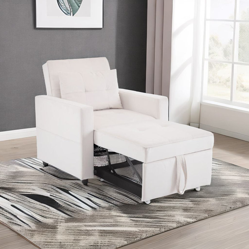 Divan-lit convertible, Velours beige