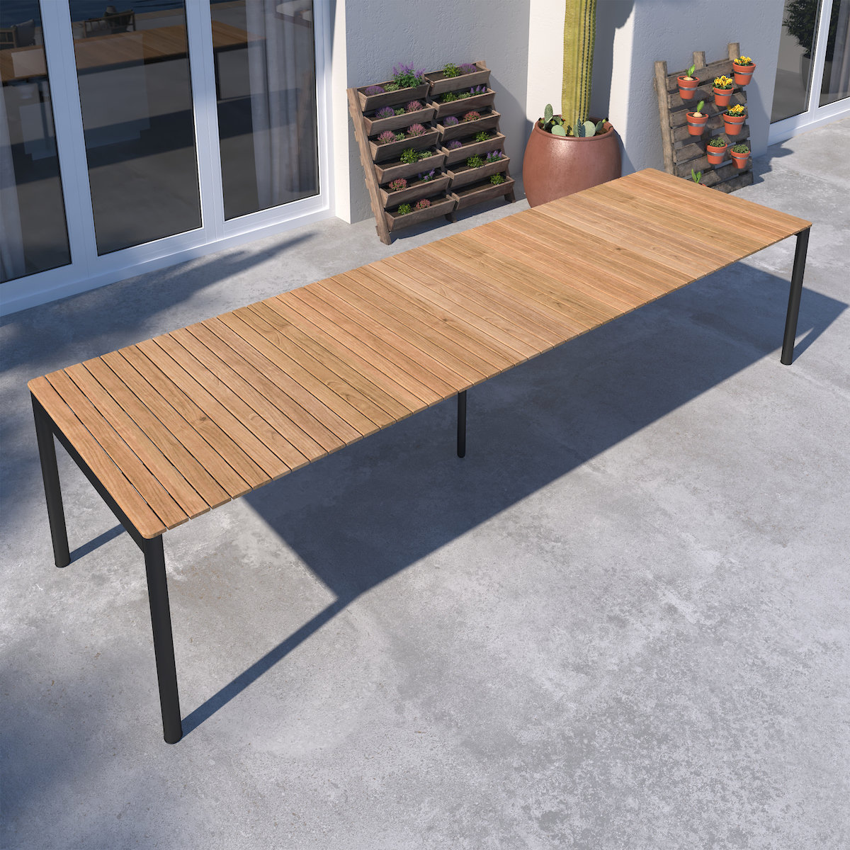 Moores 130" Extendable Teak Patio Dining Table