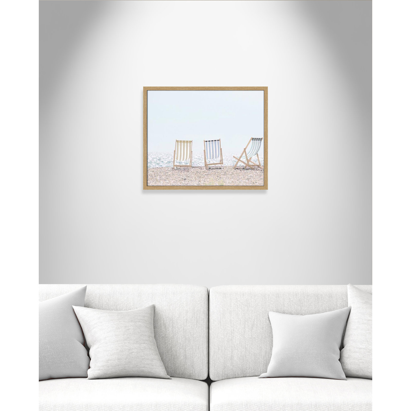 Adriatica "Beach Chairs" Print by Leah Straatsma, 21.5" H x 25.5" W x 1.25" D, Natural