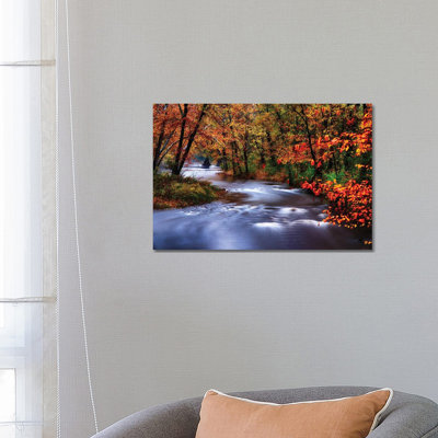 Meandering Lamingtorn River With Autumn Colors, New Jersey