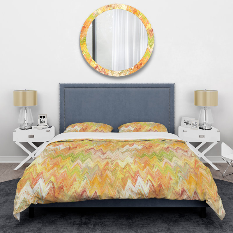 Ensemble de housse de couette en microfibre jaune / vert 2 pièces