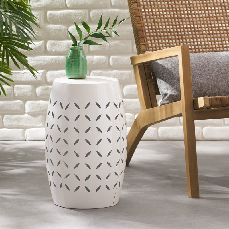 Table d'appoint 12 po LILAC, Blanc