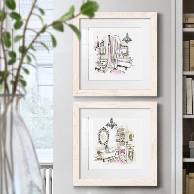 " Pink Opulence I " 2 Piece Art Color Photography Painting