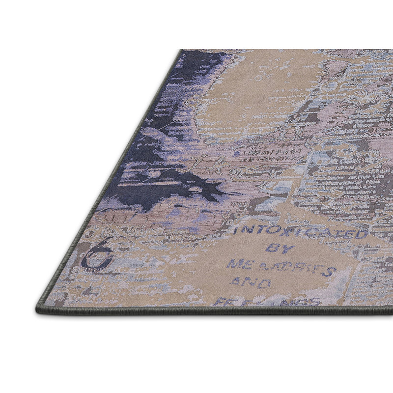 Tapis bleu/beige, Rectangle 3 pi x 5 pi