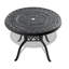 Ensemble de 5 meubles de patio en aluminium coulé avec cadre noir et coussins de siège rouges-4045397