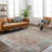 Oriental Machine Made Power Loomed Polyester Area Rug in Red/Blue-1296553585