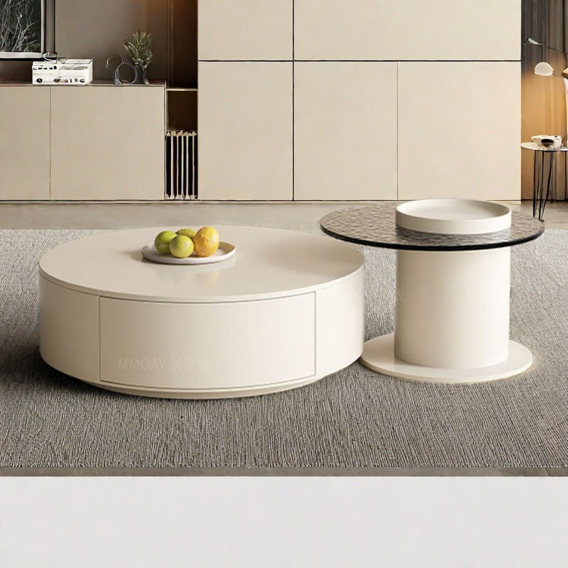 Combinaison simple de table basse ronde à ondulation d'eau