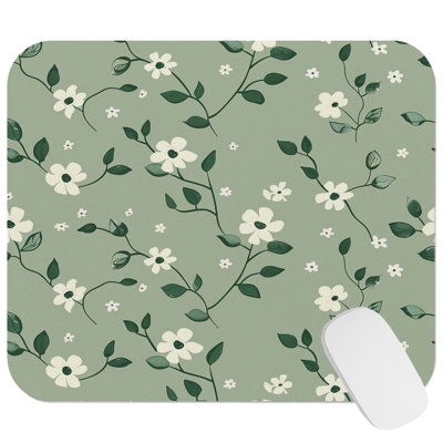 Floral Garden II Cottage Gaming Cute Office Laptop Desk Pad Gift Mat Square Rectangle Non-Slip Mousepad