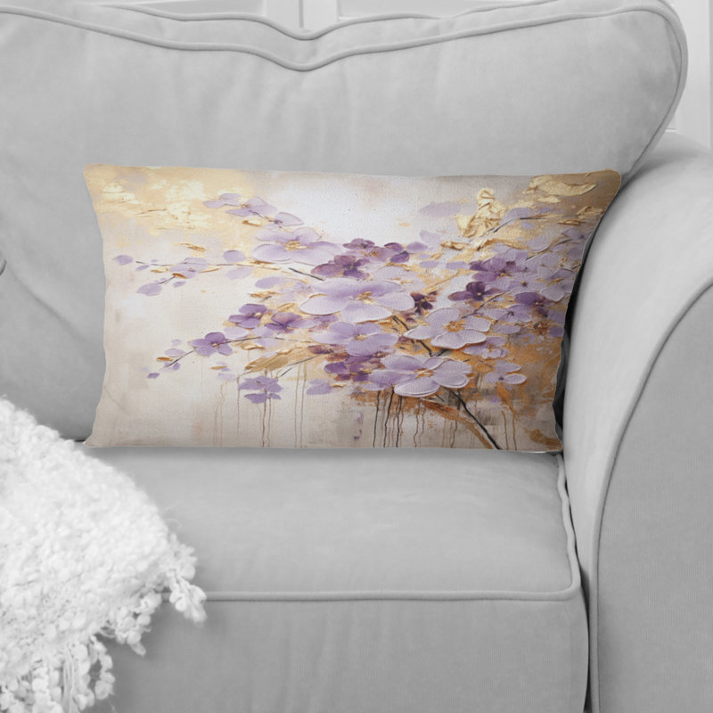 Coussin mauve et violet mauve et orné de violettes IV