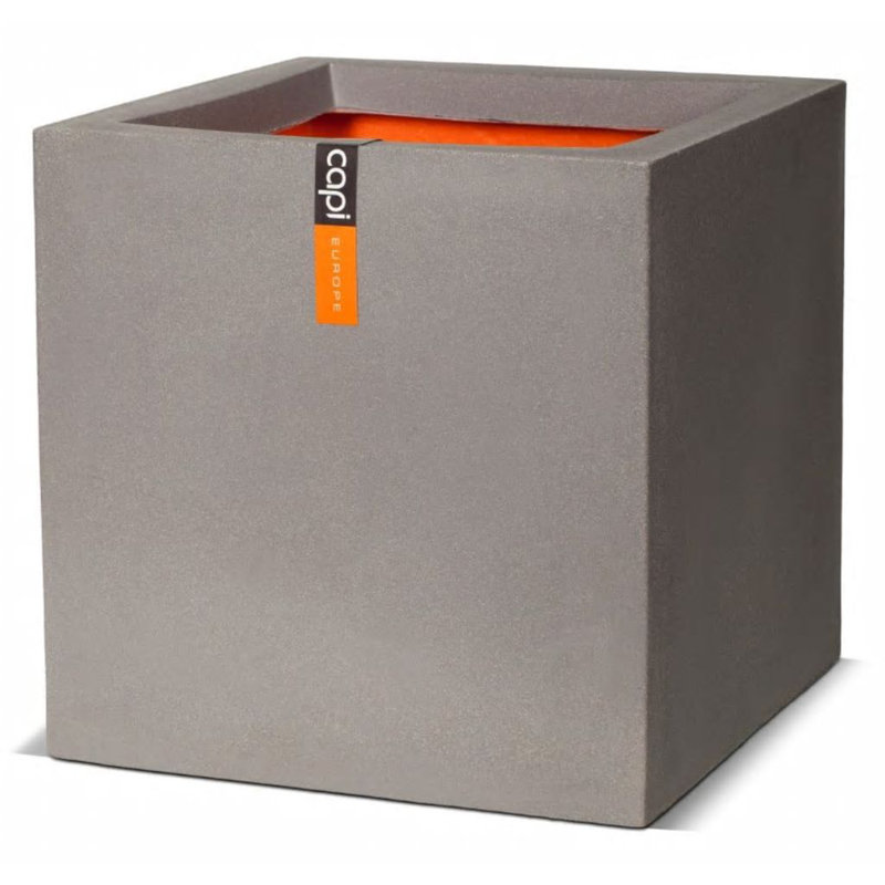 Capi Planter Urban Smooth Square, Grey, 40cm H x 40cm W x 40cm D