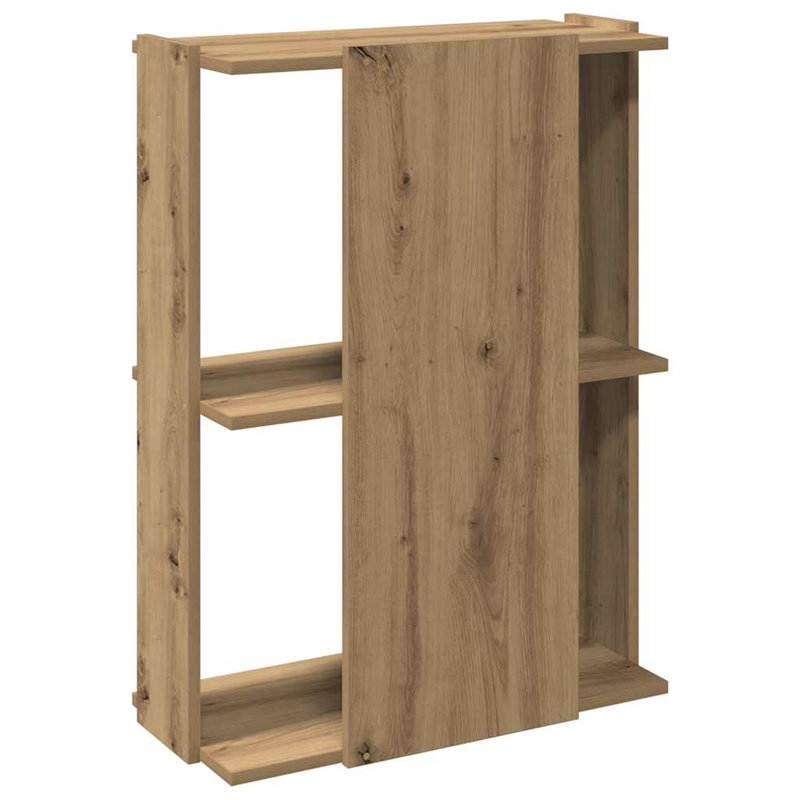 vidaXL Bookcase Engineered Wood Small Bookcase Rectangular, Old Wood, (3 Shelves) 31.5" H x 23.6" W x 11.8" D