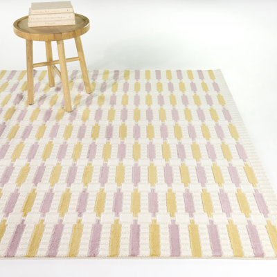 Gasparo Orange/Lilac Scandi Geo Area Rug
