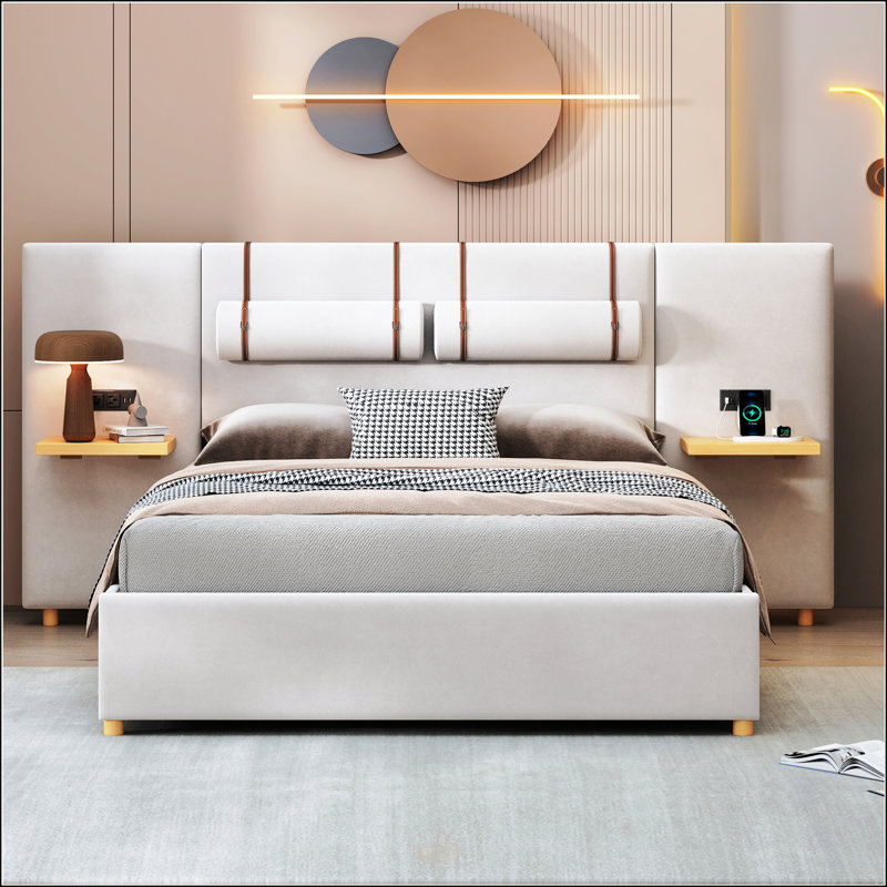 Grand lit plateforme tapissier