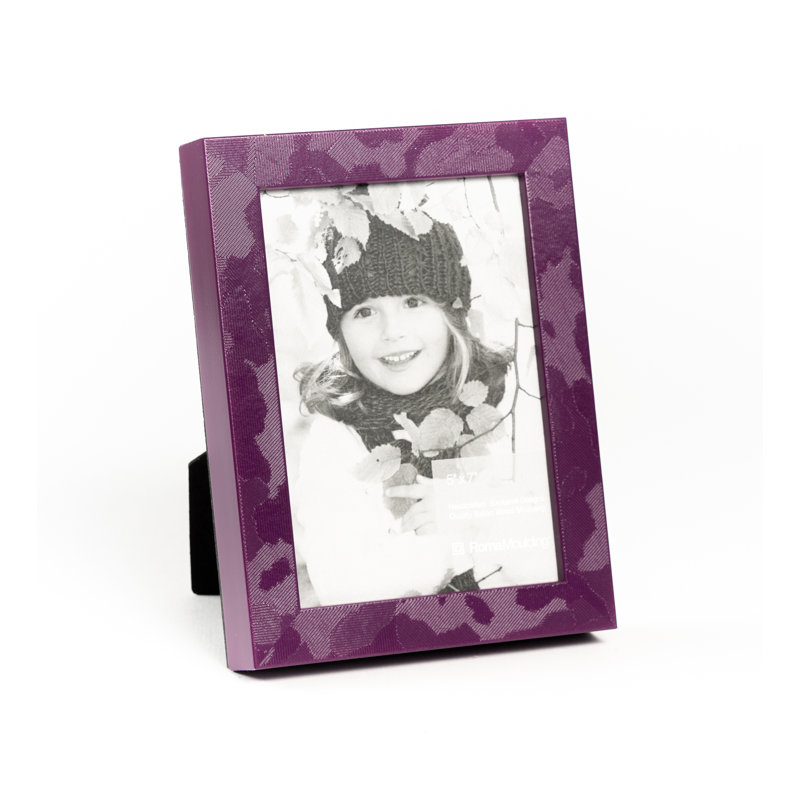Cadre pour photo simple en bois embossé, 4 po x 6 po, Mauve