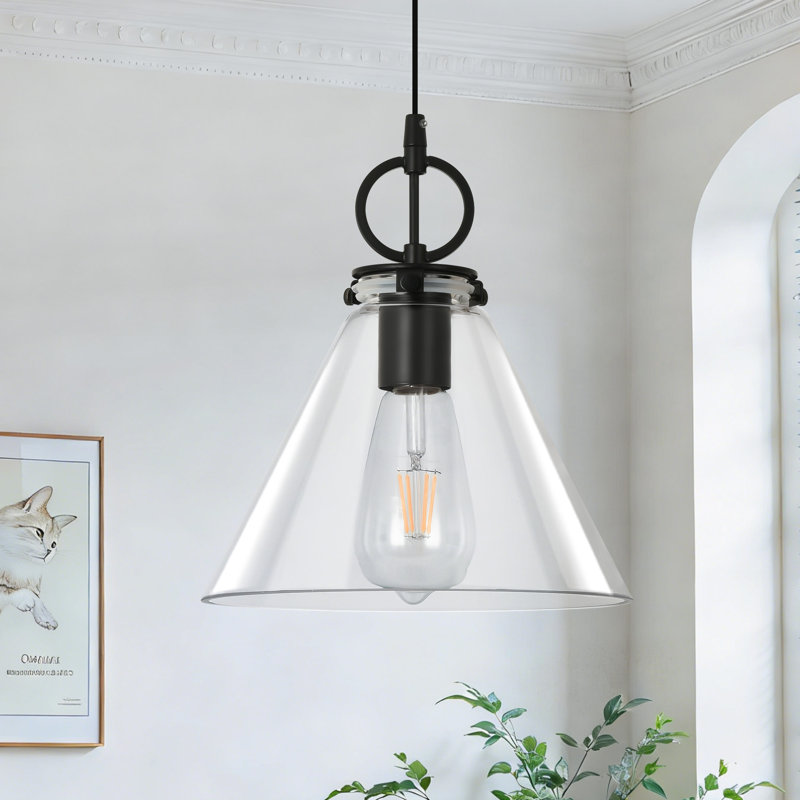 Levona 1-Light Modern Pendant Light With Cone Lampshade ,Adjustable Pendant Light Fixture For Kitchen Island Dinning Room Bedroom