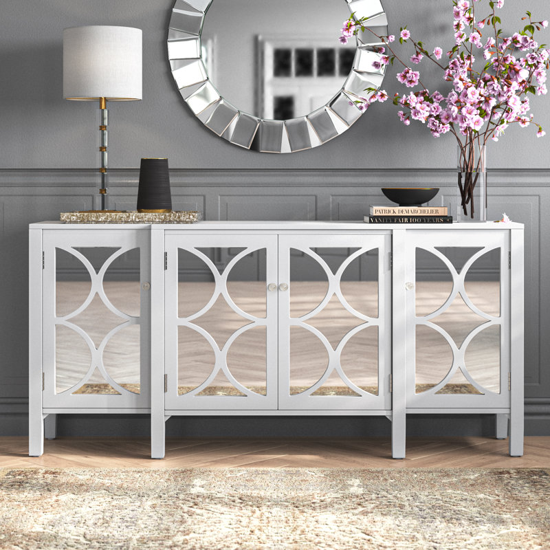 Buffet de 72 po de large Eveland, Blanc, H 34 po x l 72 po x P 16 po