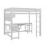 Lit mezzanine double en bois pour jouer, bureau intégré, charge USB et rangement-294891301