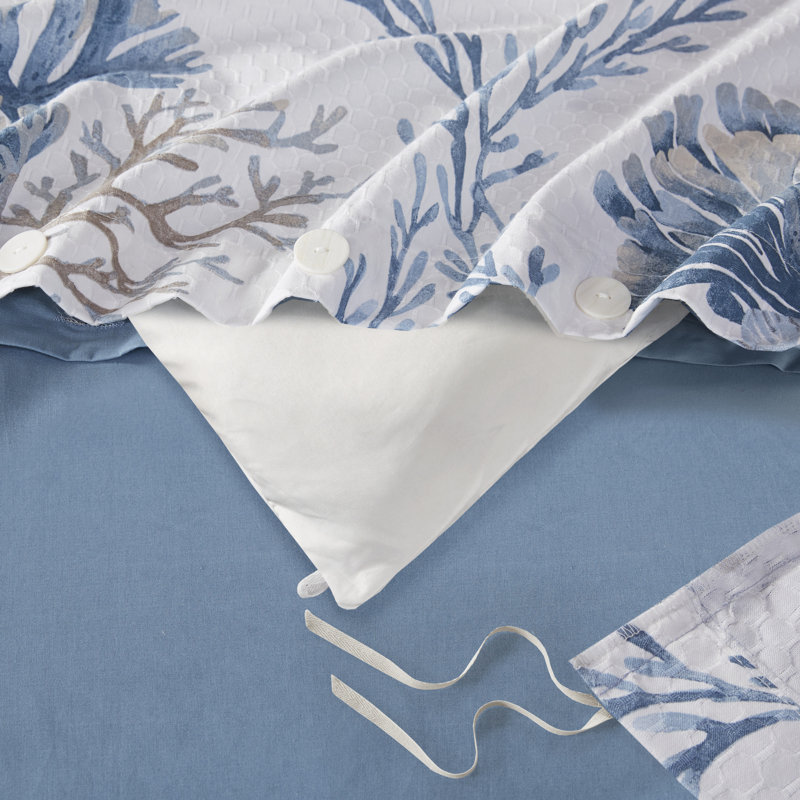 Blue and White Cotton Nautical 7-Piece Duvet Cover Set