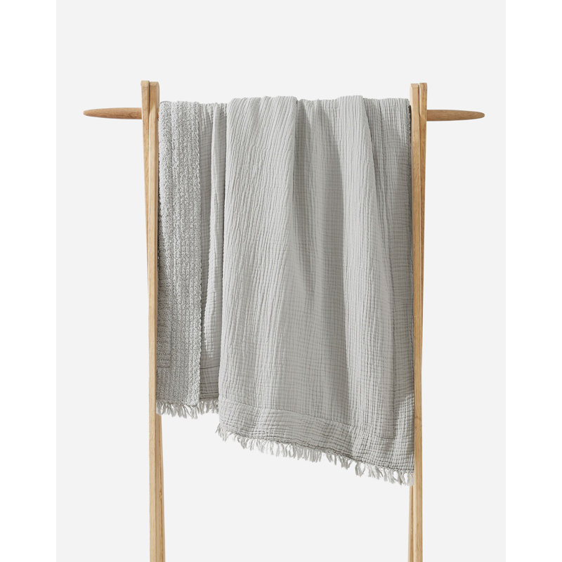 Snug Muslin Throw Blanket, Cloud Gray