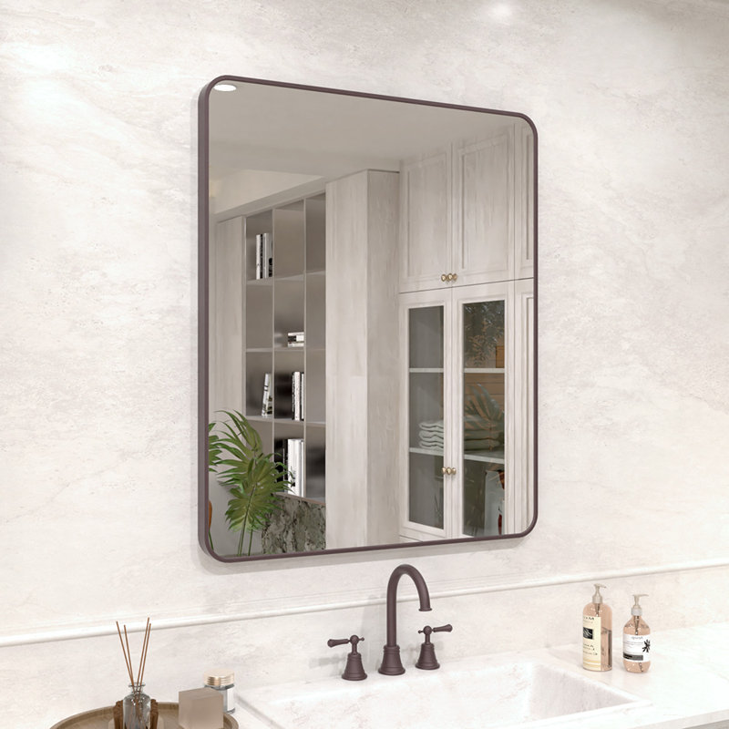 Miroir de salle de bain mural rectangulaire en bronze huilé l 30 po x H 36 po Vista, Bronze frotté à l'huile, 36 po x 30 po