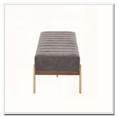Banquette rembourrée capitonnée avec pieds dorés