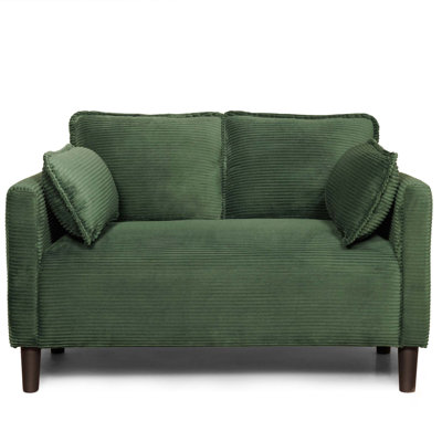 48-Inch Corduroy Loveseat With Side Storage, Sturdy Frame, And High-Rebound Cushions For Compact Living Spaces.