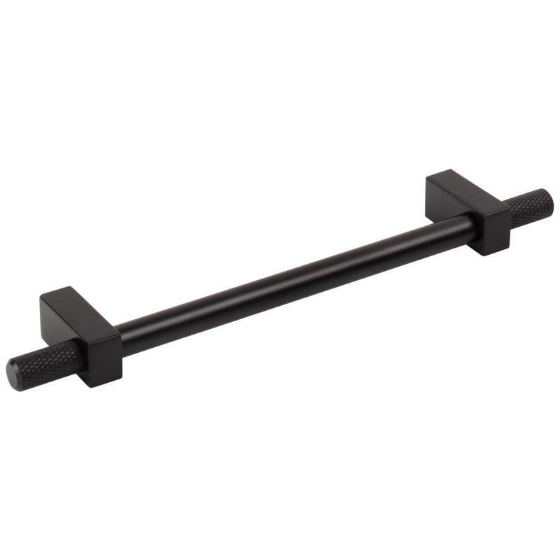 Larkin 4 Knurled Ends Bar Pull, 6 5/16", Matte Black