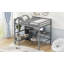 Lit mezzanine double avec tablettes multifonctionnelles et bureau sous le lit-1269708658