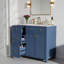 Meuble-lavabo moderne 36 po - lavabo en céramique, portes à fermeture douce, rangement intelligent-347217496