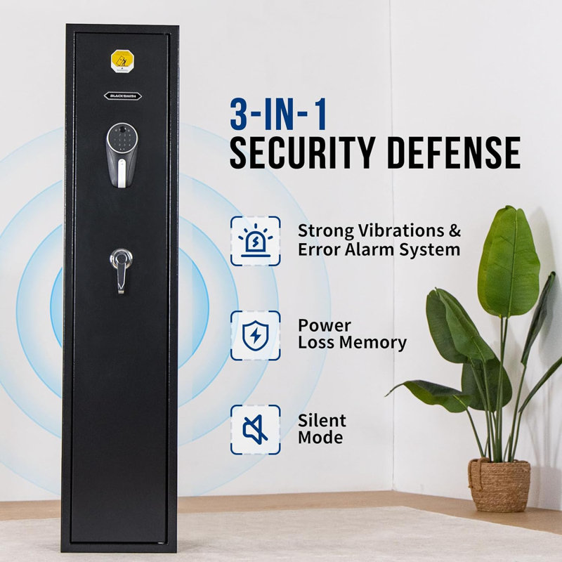 Gun Safe Lock, Digital Quick Access Fingerprint Gun Cabinet Pro-SF0104 Dual Alarm