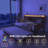 Farmhouse Daybed with Trundle,Sliding Barn Door Headboard,Charging Station and LED Light