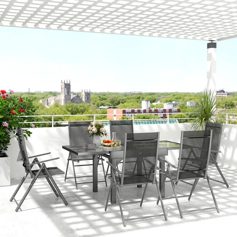 Steel Patio Dining Set Table,