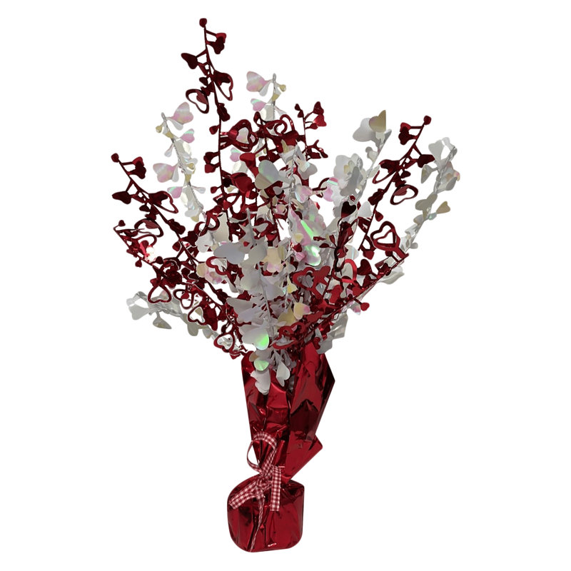 Red and White Heart Gleam 'N Burst Valentine's Day Centerpiece