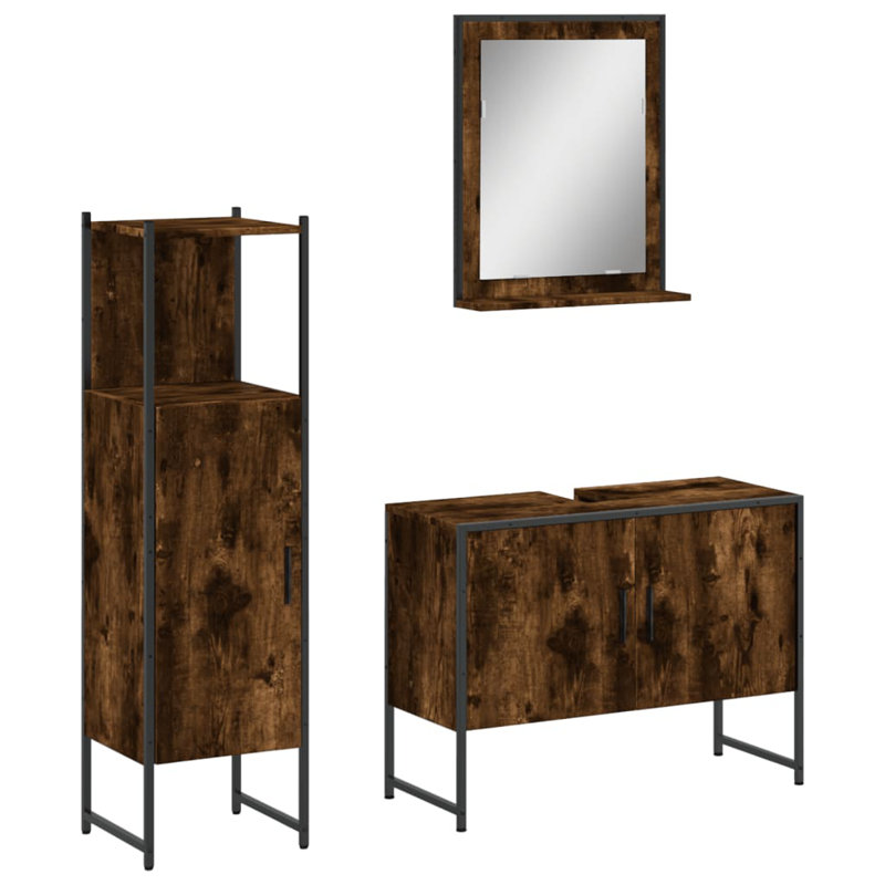 Addelin Bathroom Furniture Suite, Smoked Oak