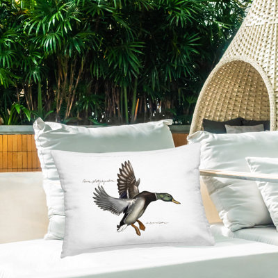 Coussin décoratif imprimé canard volant Mallard par Jadei