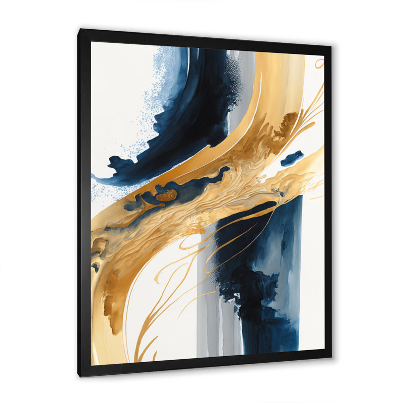 Stylish Spiral Abstract III - Abstract Spirals, impression sur toile encadrée, Impression noire sur toile encadrée