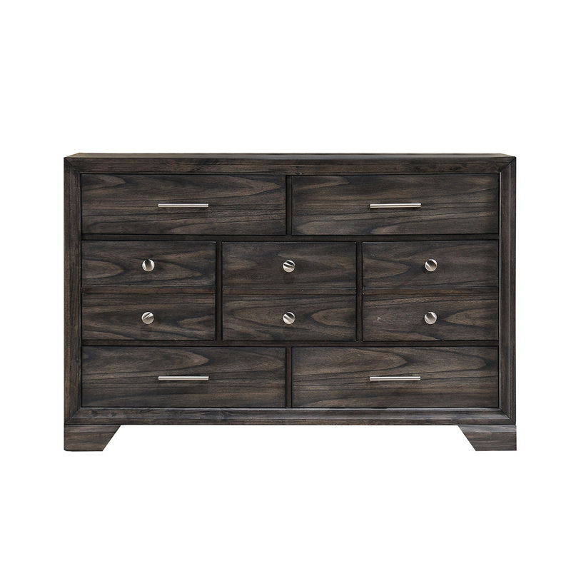 Commode contemporaine avec tiroirs de rangement à boutons en métal