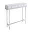 Console-canapé étroite avec tiroir de rangement, vestibule de salon, chambre à coucher, métal chromé blanc brillant contemporain et moderne