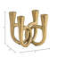 Porte-bougie conique en aluminium doré 9 po avec motif sculpté entrelacé pour la chambre à coucher