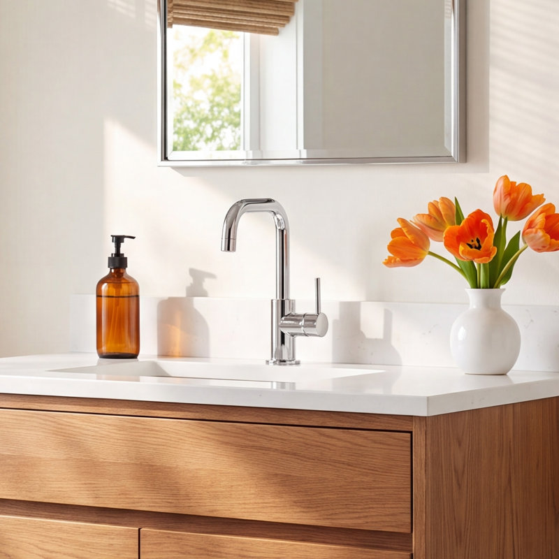 Robinet de salle de bain Purist®, Chrome brossé