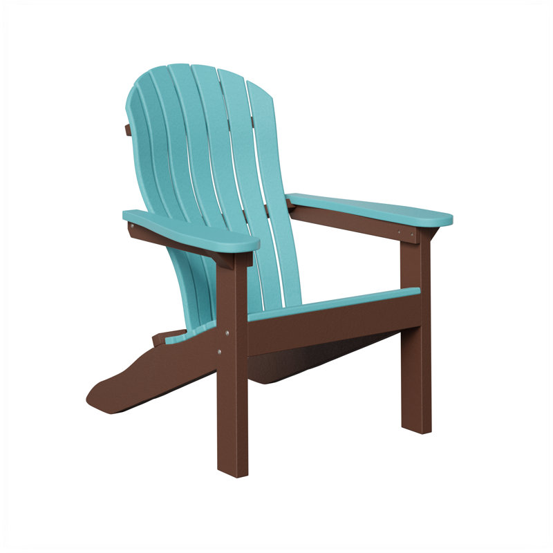 Berlin Gardens Contour Adirondack Chair, Aruba Blue with Chocolate Brown