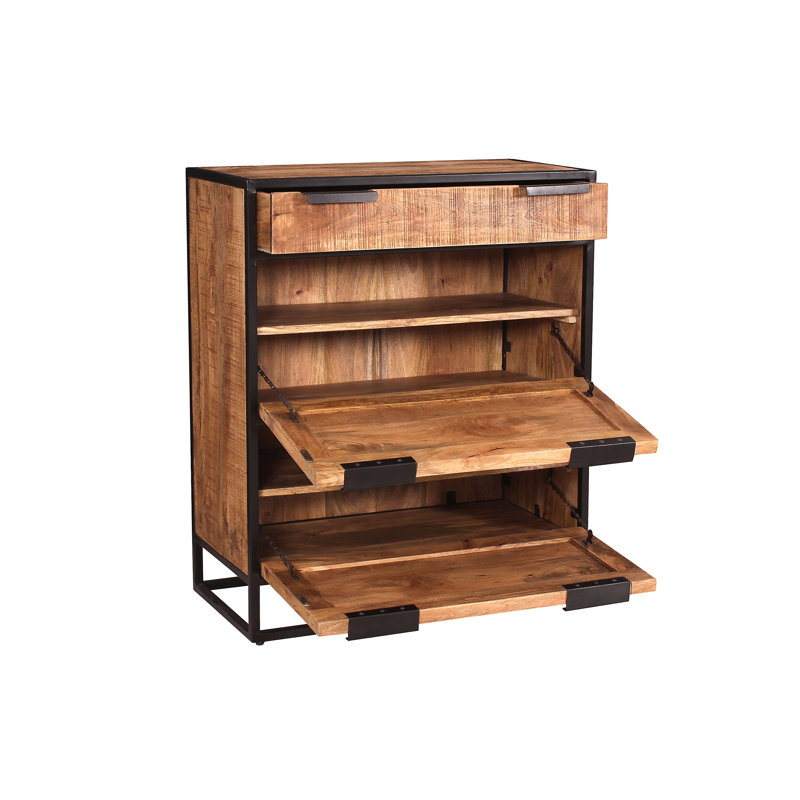 12 Pair Solid Wood Shoe Storage Cabinet