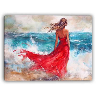 Waves of Passion – Ocean Breeze and Red Dress