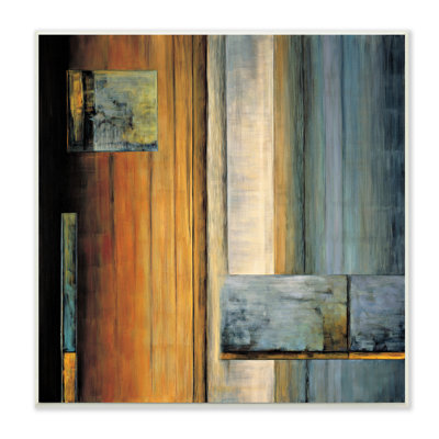 Layered Shapes Orange White Blue - impression