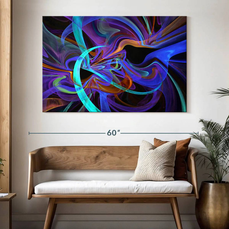 Avery Neon Vortex Abstract, 34" H x 51" W