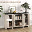 Buffet avec tablettes réglables, portes, grain de bois blanc