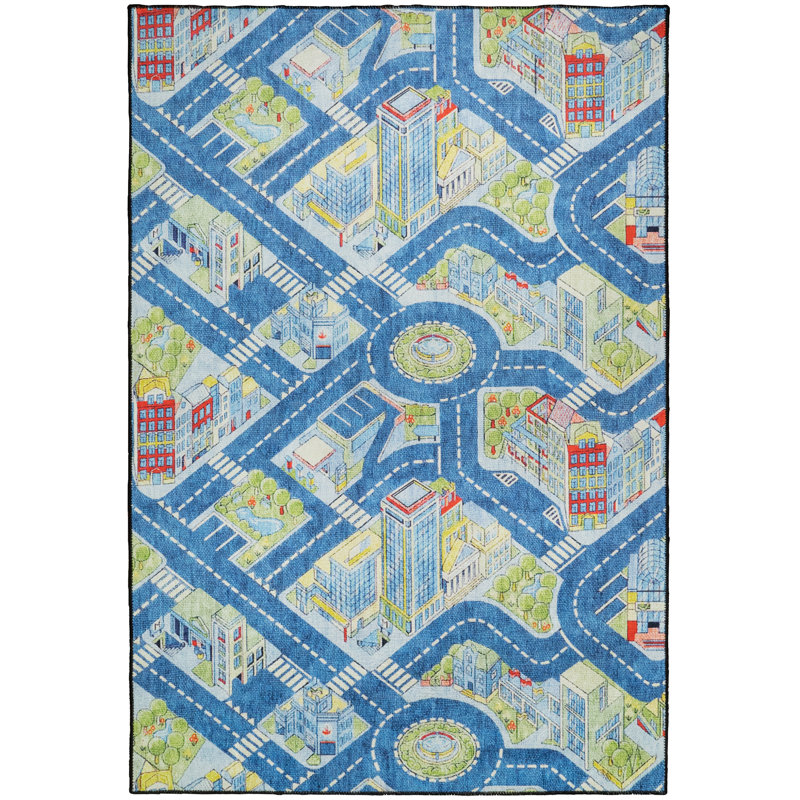 Trym Rectangle Machine Woven Polyester Rug, Rectangle 3' x 5'