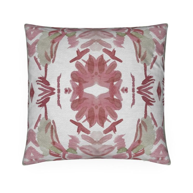 Wildflowers I Large Repeat Luxury Throw Pillow, Strawberry Floral, 22"H x 22"W